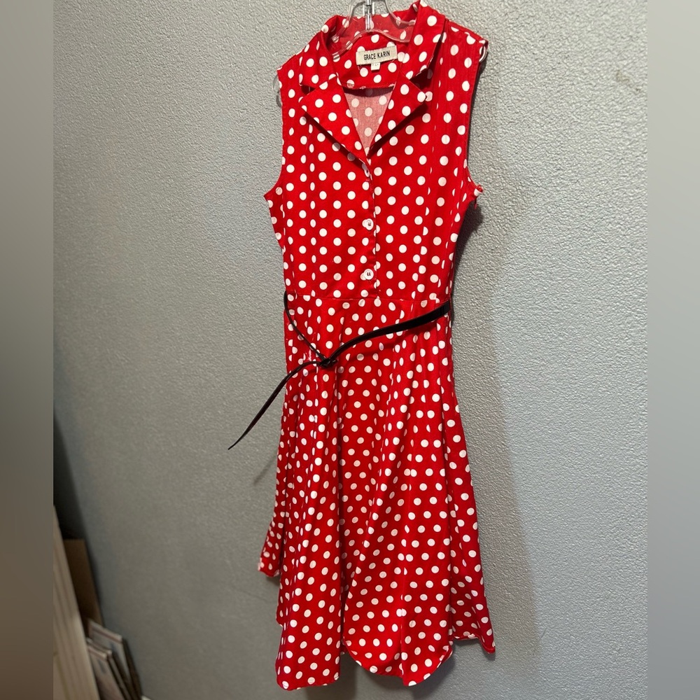 Grace Karin vintage look polka dot dress size 11/12 - Picture 4 of 10